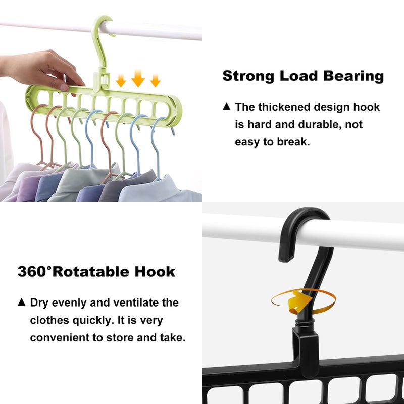 HEYHOUSE Closet Organizers and Storage,College Dorm Room Essentials,Pack of 6 Multifunctional Organizer Magic Space Saving Hangers with 9 Holes Storage Organization for Wardrobe Closet - Image 4